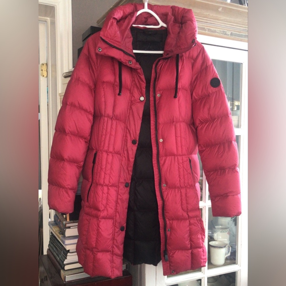 JUNGE Women's Red Down Puffer Jacket, 8